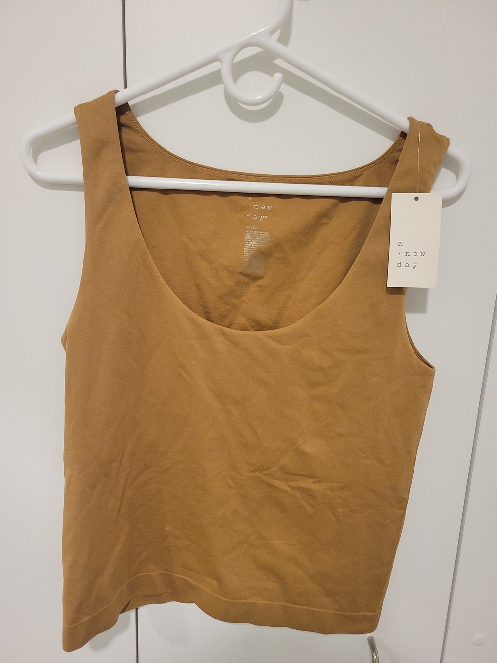 a new day Tank Top — Caramel Brown